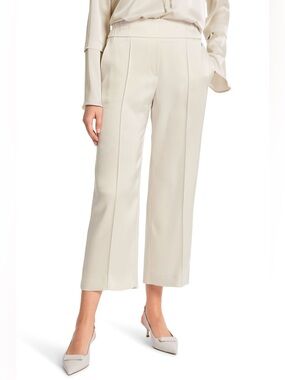 Marc Cain Collection Beige Satin Wide Leg Cropped Trousers Size S